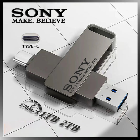 SONY PenDrive 2TB USB ad alta velocità di tipo C Flash Drive 1TB Pendrive in metallo 512GB 256GB Memoria portatile USB Stick per telefono Xiaomi